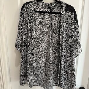 Leopard Print Open Front Cardigan
